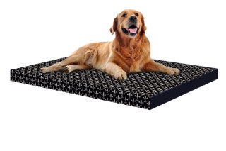 Materac ortopedyczny dla psa ORTO XL 80×55×7 cm - nadruk Korona, pianka memory, wodoodporny pokrowiec, Bertoni