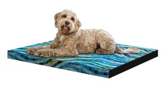 Materac ortopedyczny dla psa ORTO XL 80×55×7 cm - nadruk Mosaic, pianka memory, wodoodporny pokrowiec, Bertoni