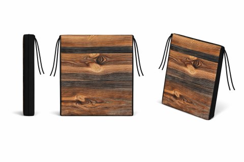 Poduszka ogrodowa na krzesło TIP 40x40 - DREWNO, wodoodporna, zdejmowany pokrowiec