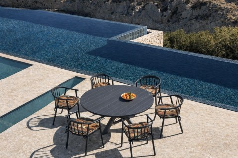 Poduszka ogrodowa na krzesło TIP 40x40 - DREWNO, wodoodporna, zdejmowany pokrowiec