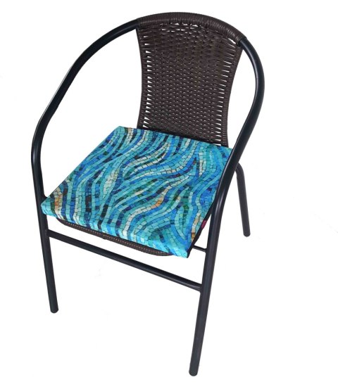 Poduszka ogrodowa na krzesło TIP 40x40 - MOSAIC, wodoodporna, zdejmowany pokrowiec