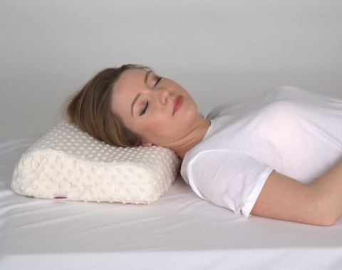 Poduszka ortopedyczna, ergonomiczna, profilowana z pianki memo zdrowotna do spania 30x50 cm - Deco Kremowa