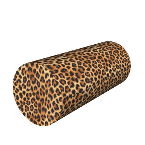 Poduszka rehabilitacyjna wałek, wzór Panterka Lamparcia Ø15x40 cm - welur, pianka memory foam, do podparcia karku i pleców, Bert