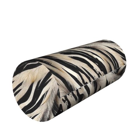 Poduszka rehabilitacyjna wałek, wzór Zebra New Ø15x40 cm - welur, pianka memory foam, do podparcia karku i pleców, Bertoni