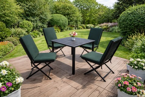 Poduszka wodoodporna na krzesło z oparciem TIP 80x40 cm ZIELEŃ BUTELKOWA