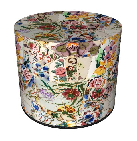 Pufa Codura Wodoodporna do Domu i Ogrodu - wzór Alicante, Elegancka, Wygodna, Stabilna, Zamek Błyskawiczny, 40 cm, Bertoni