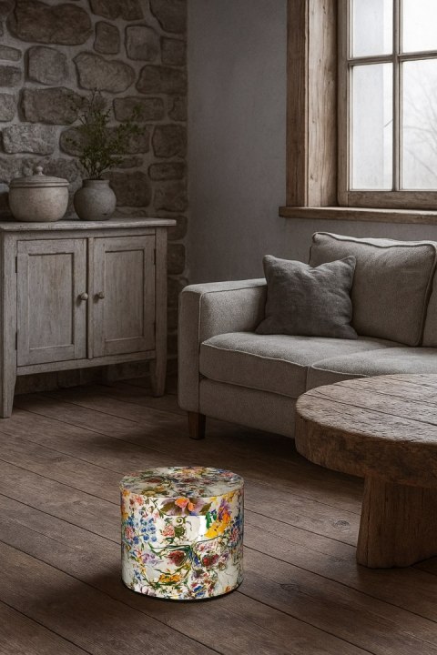 Pufa Codura Wodoodporna do Domu i Ogrodu - wzór Alicante, Elegancka, Wygodna, Stabilna, Zamek Błyskawiczny, 40 cm, Bertoni