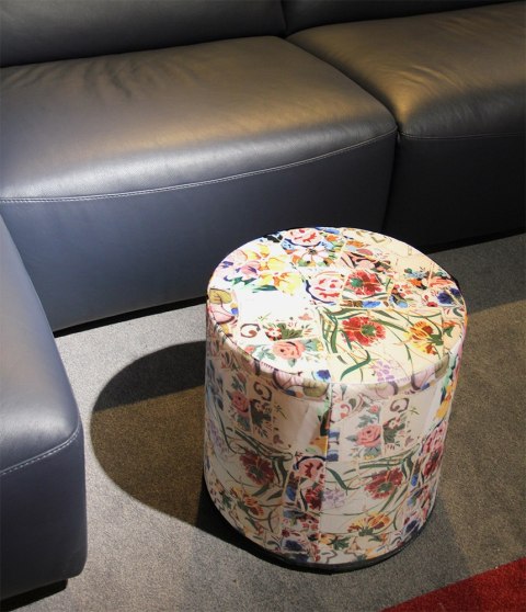 Pufa Codura Wodoodporna do Domu i Ogrodu - wzór Alicante, Elegancka, Wygodna, Stabilna, Zamek Błyskawiczny, 40 cm, Bertoni