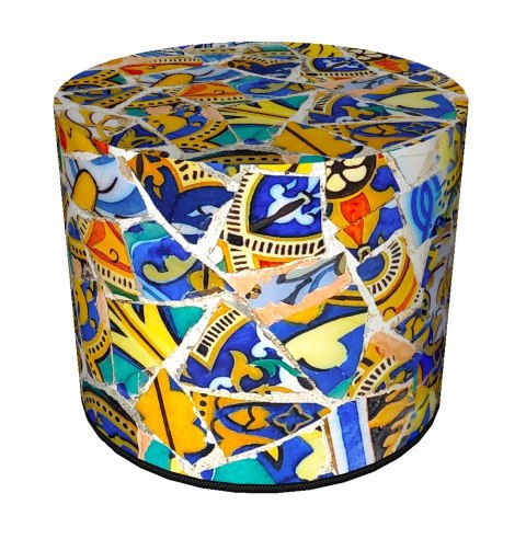 Pufa Codura Wodoodporna do Domu i Ogrodu - wzór Madryt, Elegancka, Wygodna, Stabilna, Zamek Błyskawiczny, 40 cm, Bertoni