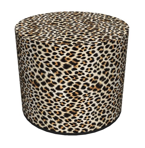 Pufa Codura Wodoodporna do Domu i Ogrodu - wzór Panterka Jasna, Elegancka, Wygodna, Stabilna, Zamek Błyskawiczny, 40 cm, Bertoni