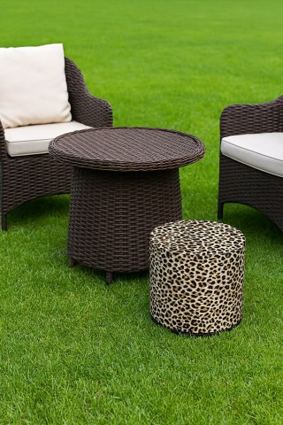 Pufa Codura Wodoodporna do Domu i Ogrodu - wzór Panterka Jasna, Elegancka, Wygodna, Stabilna, Zamek Błyskawiczny, 40 cm, Bertoni