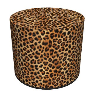 Pufa Codura Wodoodporna do Domu i Ogrodu - wzór Panterka Lamparcia, Elegancka, Wygodna, Stabilna, Zamek Błyskawiczny, 40 cm, Ber