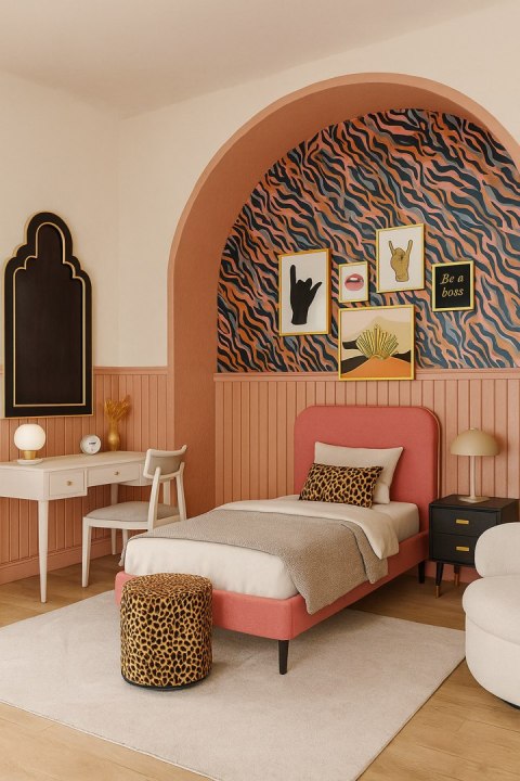 Pufa Codura Wodoodporna do Domu i Ogrodu - wzór Panterka Lamparcia, Elegancka, Wygodna, Stabilna, Zamek Błyskawiczny, 40 cm, Ber