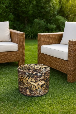 Pufa Codura Wodoodporna do Domu i Ogrodu - wzór Safari New, Elegancka, Wygodna, Stabilna, Zamek Błyskawiczny, 40 cm, Bertoni