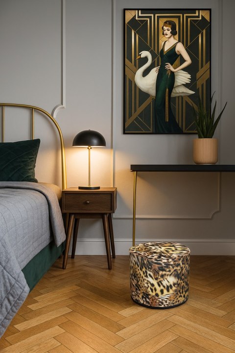 Pufa Codura Wodoodporna do Domu i Ogrodu - wzór Safari New, Elegancka, Wygodna, Stabilna, Zamek Błyskawiczny, 40 cm, Bertoni