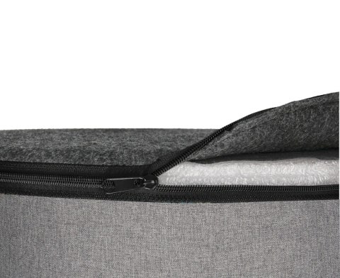 Pufa dekoracyjna, Bertoni, nadruk Grafitti - okrągła pufa do salonu, przedpokoju, walec 40cm, elegancka, zamek błyskawiczny, moż