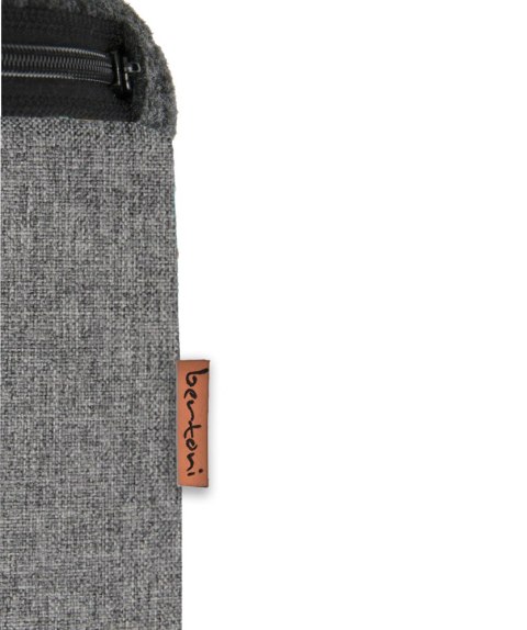 Pufa dekoracyjna, Bertoni, nadruk Newspaper - okrągła pufa do salonu, przedpokoju, walec 40cm, elegancka, zamek błyskawiczny, mo