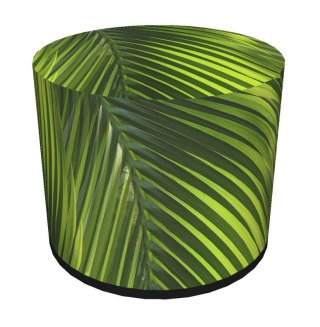 Pufa dekoracyjna, Bertoni, nadruk Palma - okrągła pufa do salonu, przedpokoju, walec 40cm, elegancka, zamek błyskawiczny, możliw
