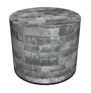 Pufa dekoracyjna, Bertoni, nadruk Urban - okrągła pufa do salonu, przedpokoju, walec 40cm, elegancka, zamek błyskawiczny, możliw