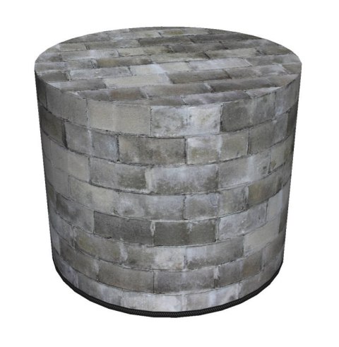 Pufa dekoracyjna, Bertoni, nadruk Urban - okrągła pufa do salonu, przedpokoju, walec 40cm, elegancka, zamek błyskawiczny, możliw