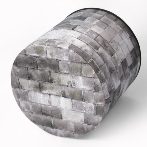 Pufa dekoracyjna, Bertoni, nadruk Urban - okrągła pufa do salonu, przedpokoju, walec 40cm, elegancka, zamek błyskawiczny, możliw