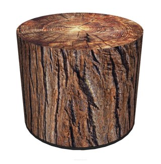 Pufa welurowa, Bertoni, nadruk Akacja - okrągła pufa dekoracyjna, do salonu, walec 40cm, elegancka, zamek błyskawiczny