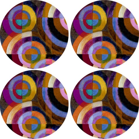 Zestaw 4 podkładek okrągłych na stół 4D 33 cm - KOŁA | Ekologiczny filc, nadruk HD, pranie 40 °C, Bertoni