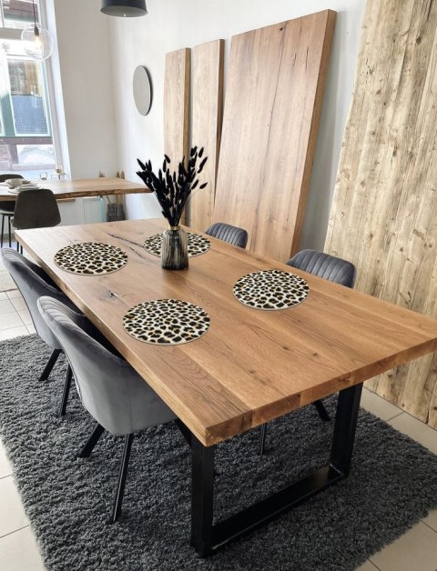 Zestaw 4 podkładek okrągłych na stół 4D 33 cm - PANTERKA JASNA | Ekologiczny filc, nadruk HD, pranie 40 °C, Bertoni