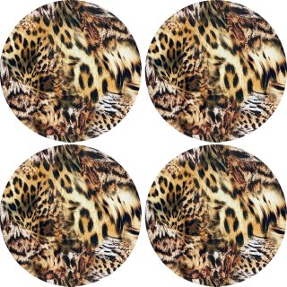 Zestaw 4 podkładek okrągłych na stół 4D 33 cm - SAFARI NEW | Ekologiczny filc, nadruk HD, pranie 40 °C, Bertoni