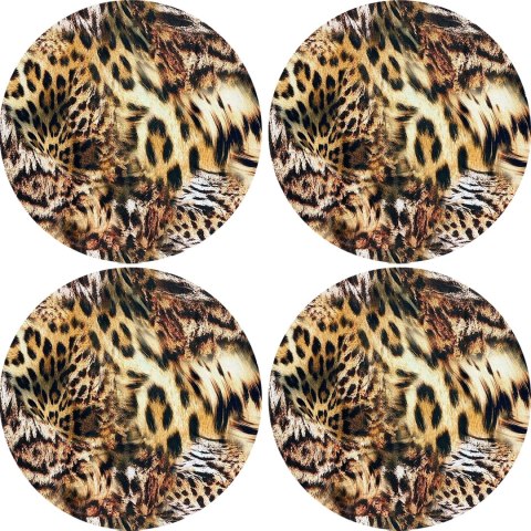 Zestaw 4 podkładek okrągłych na stół 4D 33 cm - SAFARI NEW | Ekologiczny filc, nadruk HD, pranie 40 °C, Bertoni