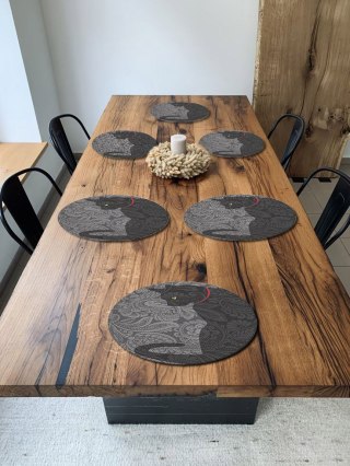 Zestaw podkładek na stół okrągłych 6D - KLEKS