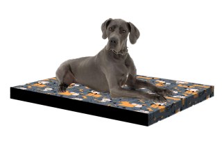 Legowisko materac dla psa XXL 110×80×5 cm - pianka, wodoodporny pokrowiec, nadruk „Grey Dogs", Bertoni