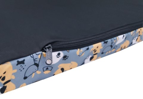 Legowisko materac dla psa XL 80×55×5 cm - pianka, wodoodporny pokrowiec, nadruk „Grey Dogs", Bertoni