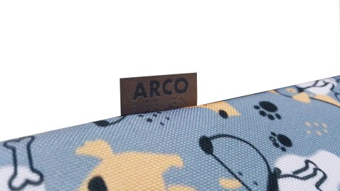 Legowisko materac dla psa XL 80×55×5 cm - pianka, wodoodporny pokrowiec, nadruk „Grey Dogs", Bertoni