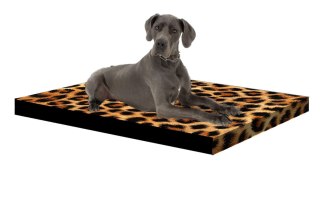 Legowisko materac dla psa XL 80×55×5 cm - pianka, wodoodporny pokrowiec, nadruk „Panterka", Bertoni
