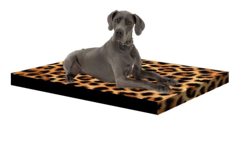 Legowisko materac dla psa XL 80×55×5 cm - pianka, wodoodporny pokrowiec, nadruk „Panterka", Bertoni