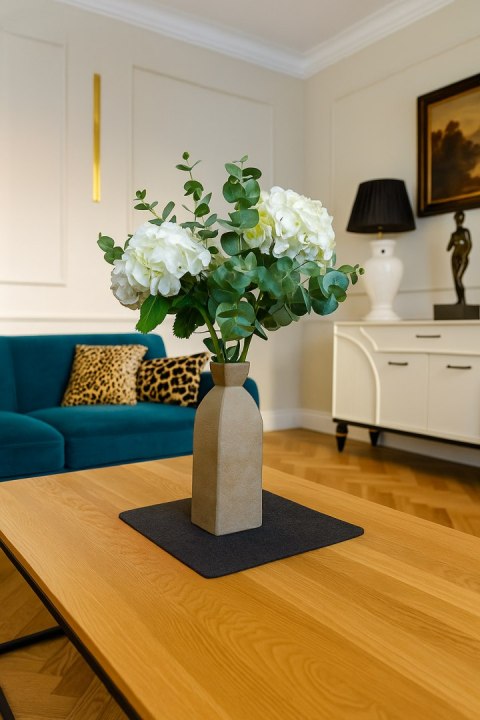 Podkładka filcowa na stół Kwadrat 33x33 cm - antracytowa, dekoracyjna, odporna na ciepło, Bertoni