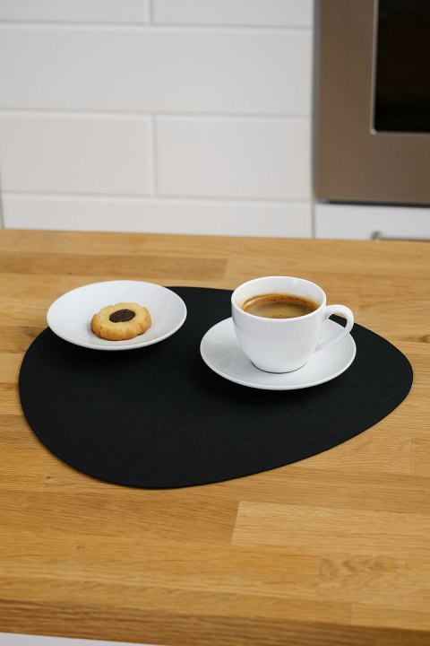 Podkładka filcowa na stół Oval 36×32 cm - antracytowa, dekoracyjna, odporna na ciepło, Bertoni