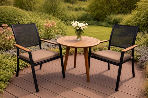 Poduszka ogrodowa na krzesło TIP 40x40 CAPPUCCINO, wodoodporna, zdejmowany pokrowiec