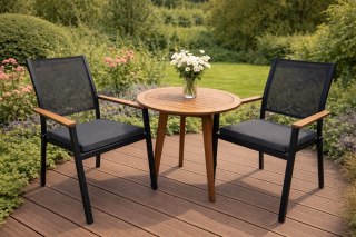 Poduszka ogrodowa na krzesło TIP 40x40 SZARY, wodoodporna, zdejmowany pokrowiec