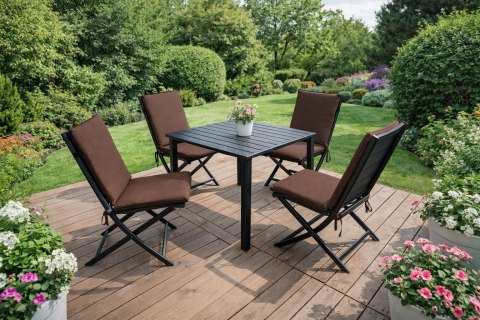 Poduszka wodoodporna na krzesło z oparciem TIP 80x40 cm BRĄZOWY