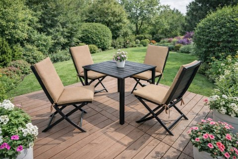 Poduszka wodoodporna na krzesło z oparciem TIP 80x40 cm CAPPUCCINO